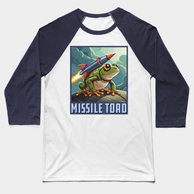 Missile Toad Square Baseball T-Shirt by Wright Art